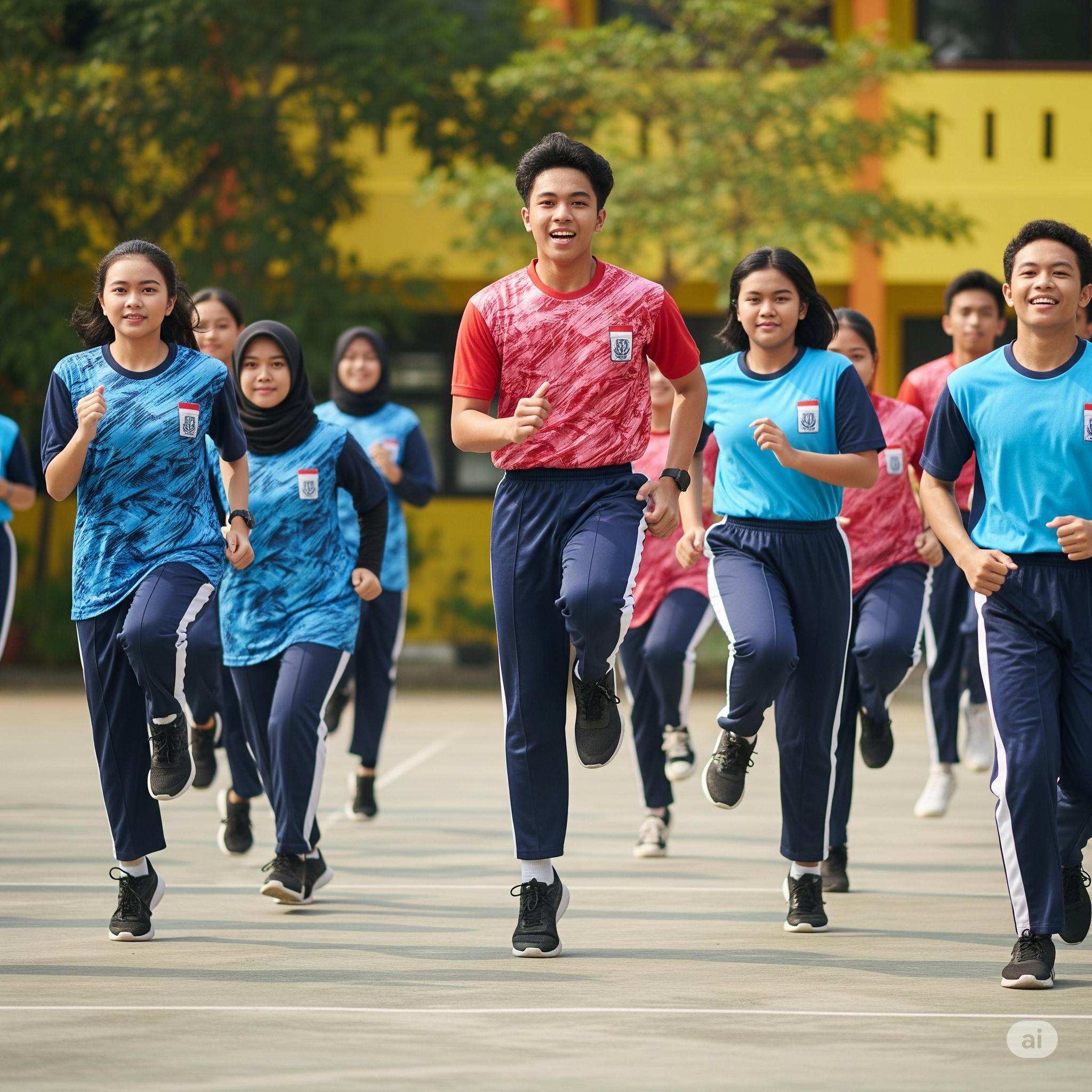Semangat Pagi: Pelajar Indonesia Aktif Berolahraga